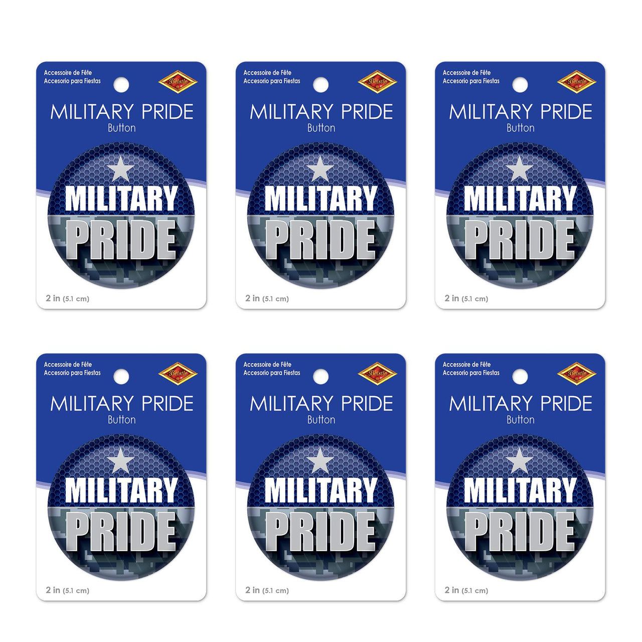 Beistle Military Pride Button (Case of 6)