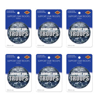 Beistle Support Our Troops Button (Case of 6)