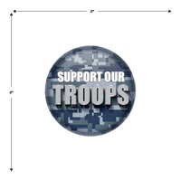 Beistle Support Our Troops Button (Case of 6)