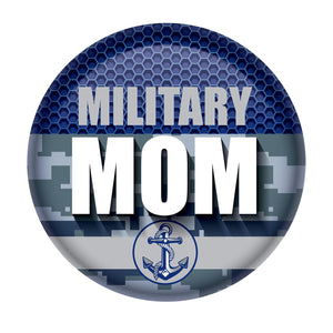 Beistle Military Mom Button- Navy