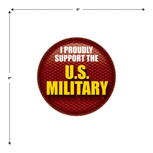 Beistle I Proudly Support The US Military Button (Case of 6)