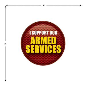 Beistle I Support Our Armed Services Button (Case of 6)