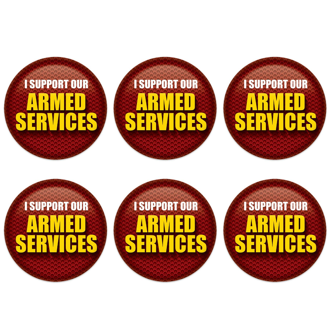 Beistle I Support Our Armed Services Button (Case of 6)