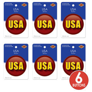 Beistle USA Button (Case of 6)