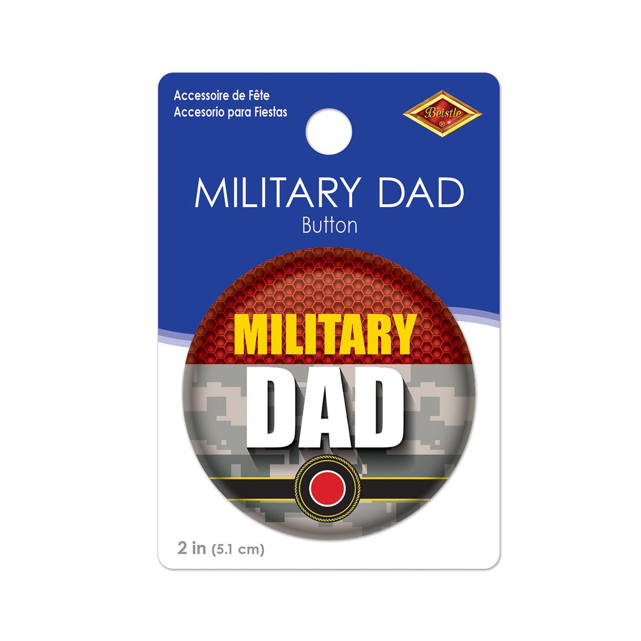 Beistle Military Dad Button (Case of 6)