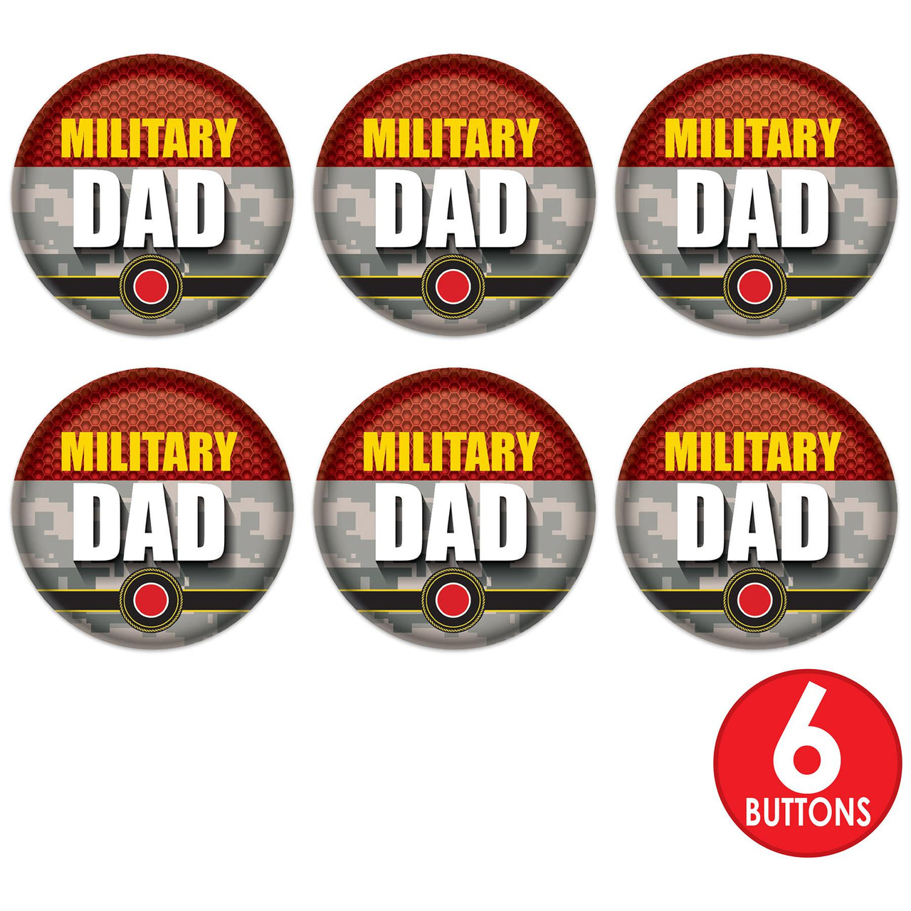 Beistle Military Dad Button (Case of 6)