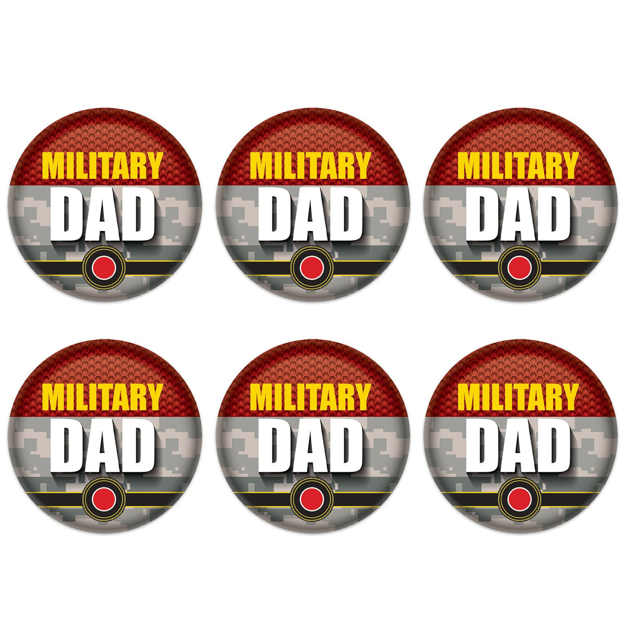 Beistle Military Dad Button (Case of 6)