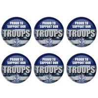 Beistle Proud To Support Our Troops Button (Case of 6)