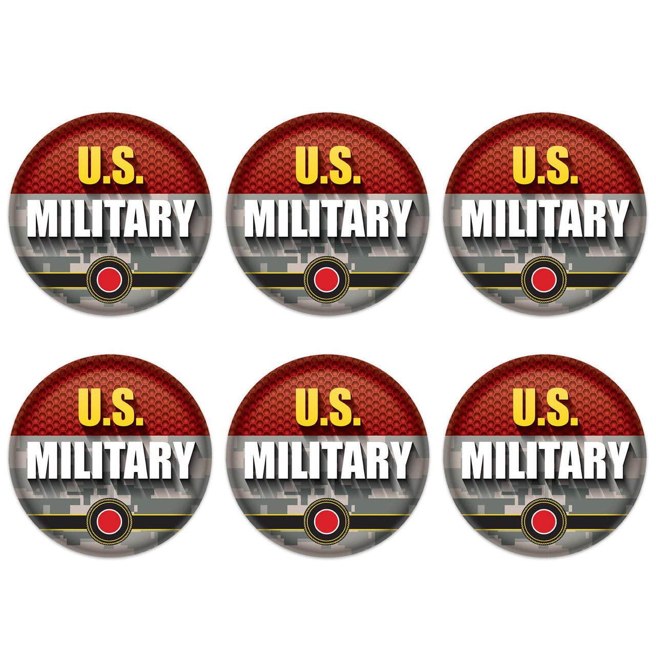 Beistle U.S. Military Button (Case of 6)
