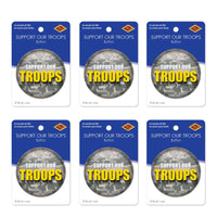 Beistle Support Our Troops Button (Case of 6)