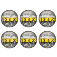 Beistle Support Our Troops Button (Case of 6)