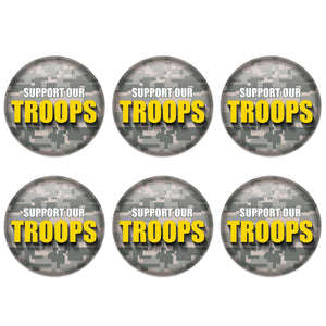 Beistle Support Our Troops Button (Case of 6)