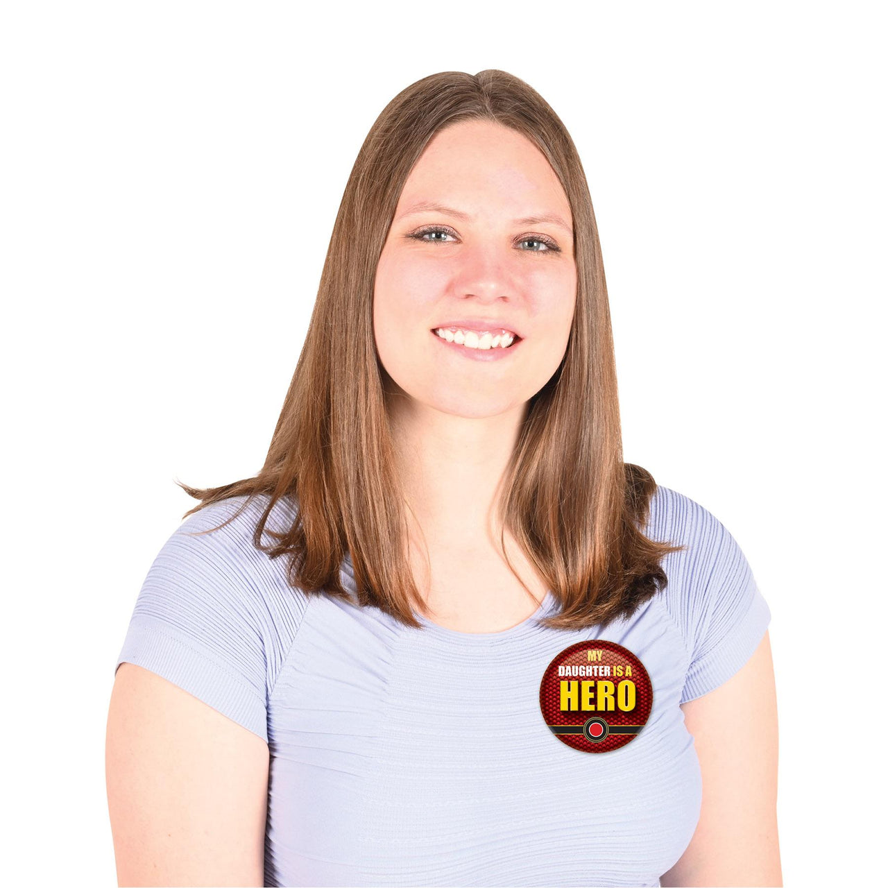 Beistle My Daughter Is A Hero Button (Case of 6)