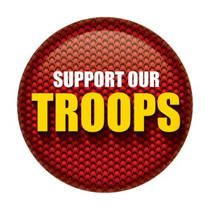 Beistle Support Our Troops Button - Red