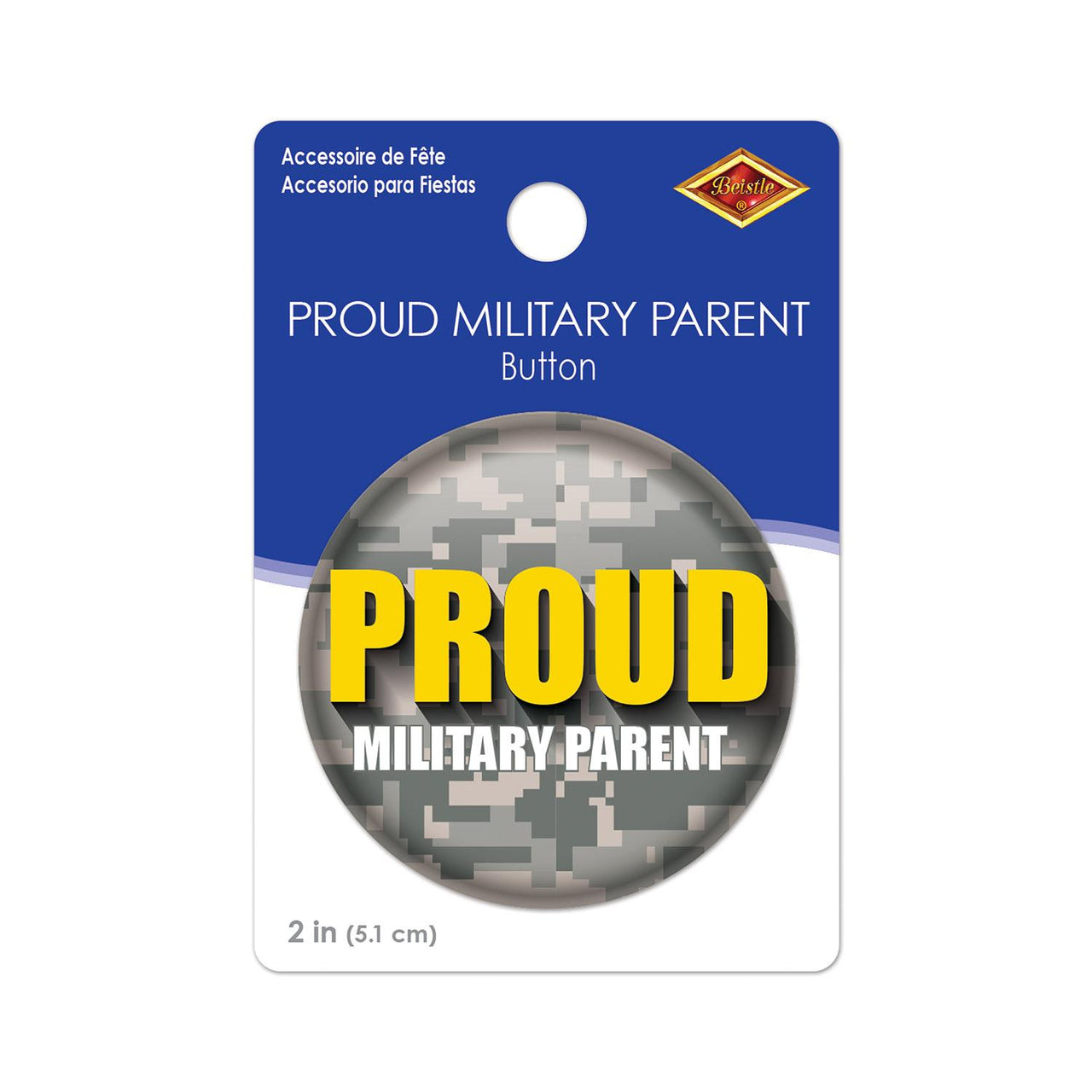 Beistle Proud Military Parent Button (Case of 6)