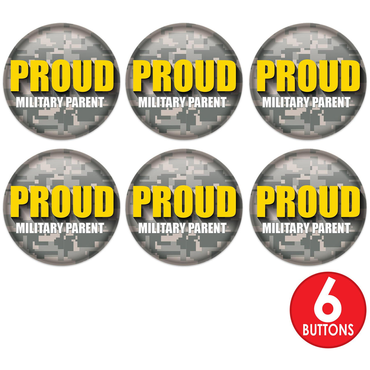 Beistle Proud Military Parent Button (Case of 6)