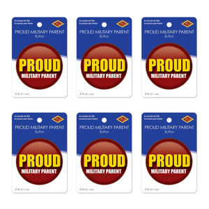 Beistle Proud Military Parent Button (Case of 6)
