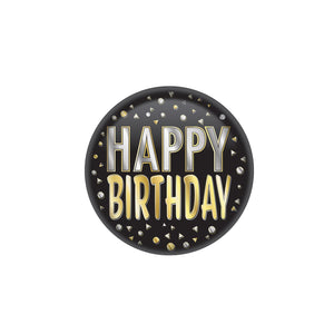Beistle Happy Birthday Button- Black