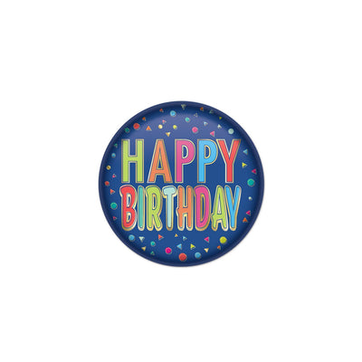 Beistle Happy Birthday Button- Blue