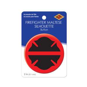 Beistle Firefighter Maltese Silhouette Button (Case of 6)