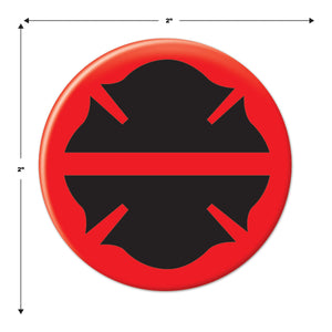 Beistle Firefighter Maltese Silhouette Button (Case of 6)