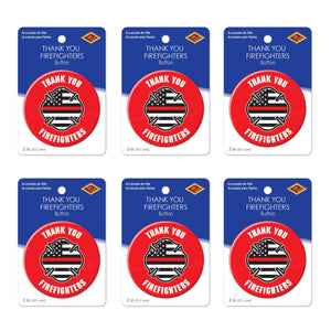 Beistle Thank You Firefighters Button (Case of 6)