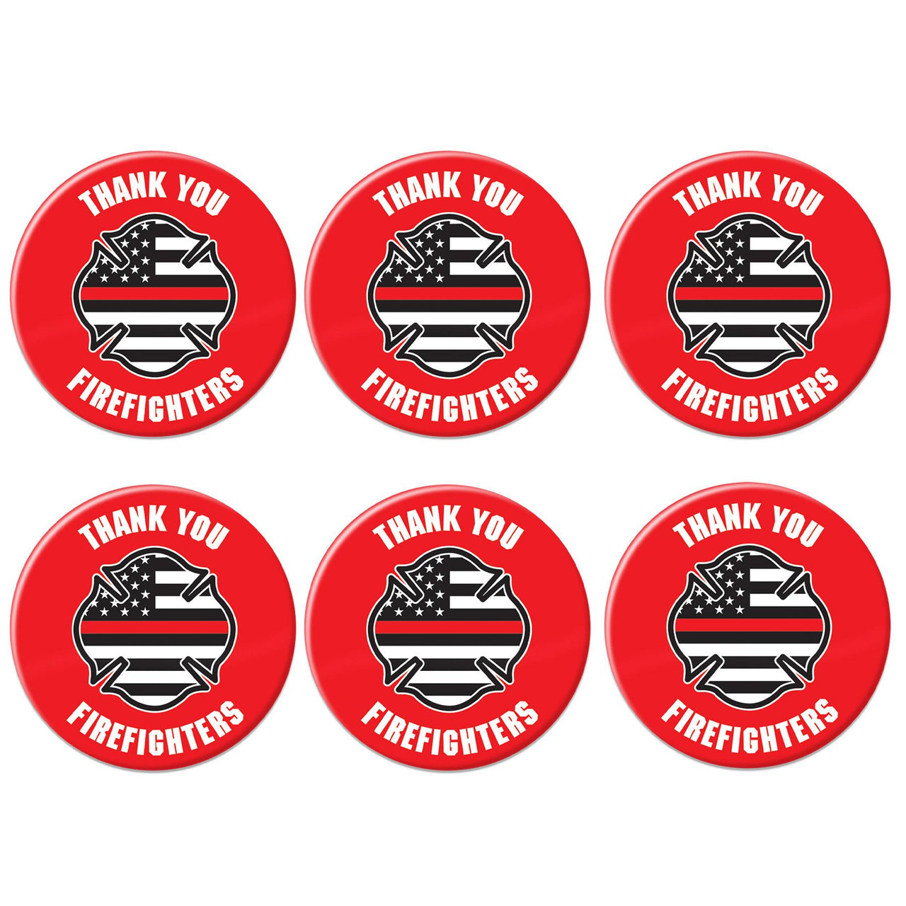 Beistle Thank You Firefighters Button (Case of 6)
