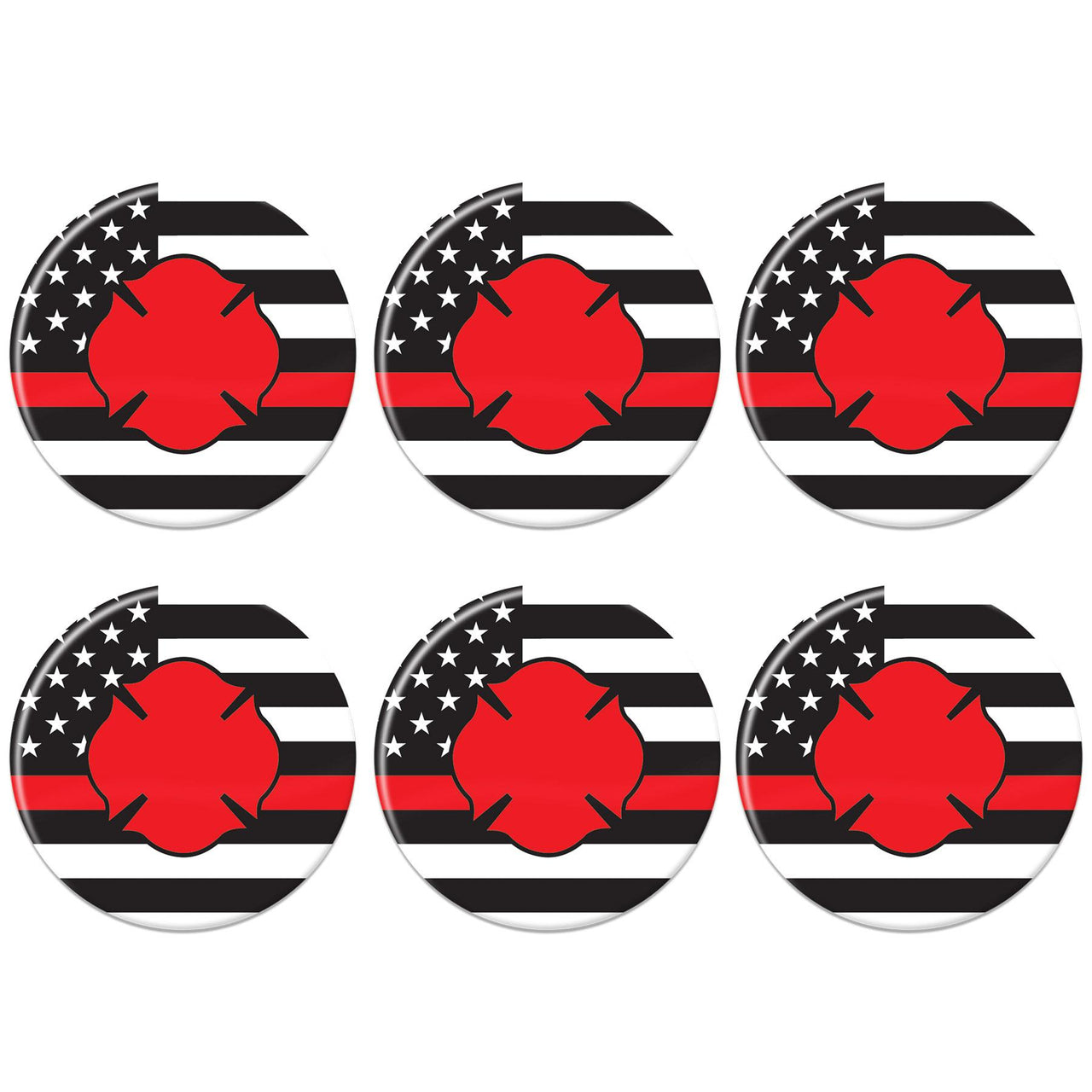 Beistle Firefighter Maltese Icon with Flag Button (Case of 6)