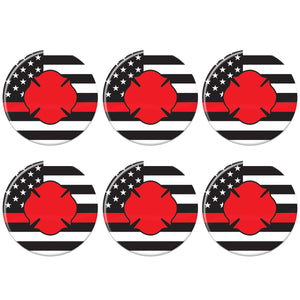 Beistle Firefighter Maltese Icon with Flag Button (Case of 6)