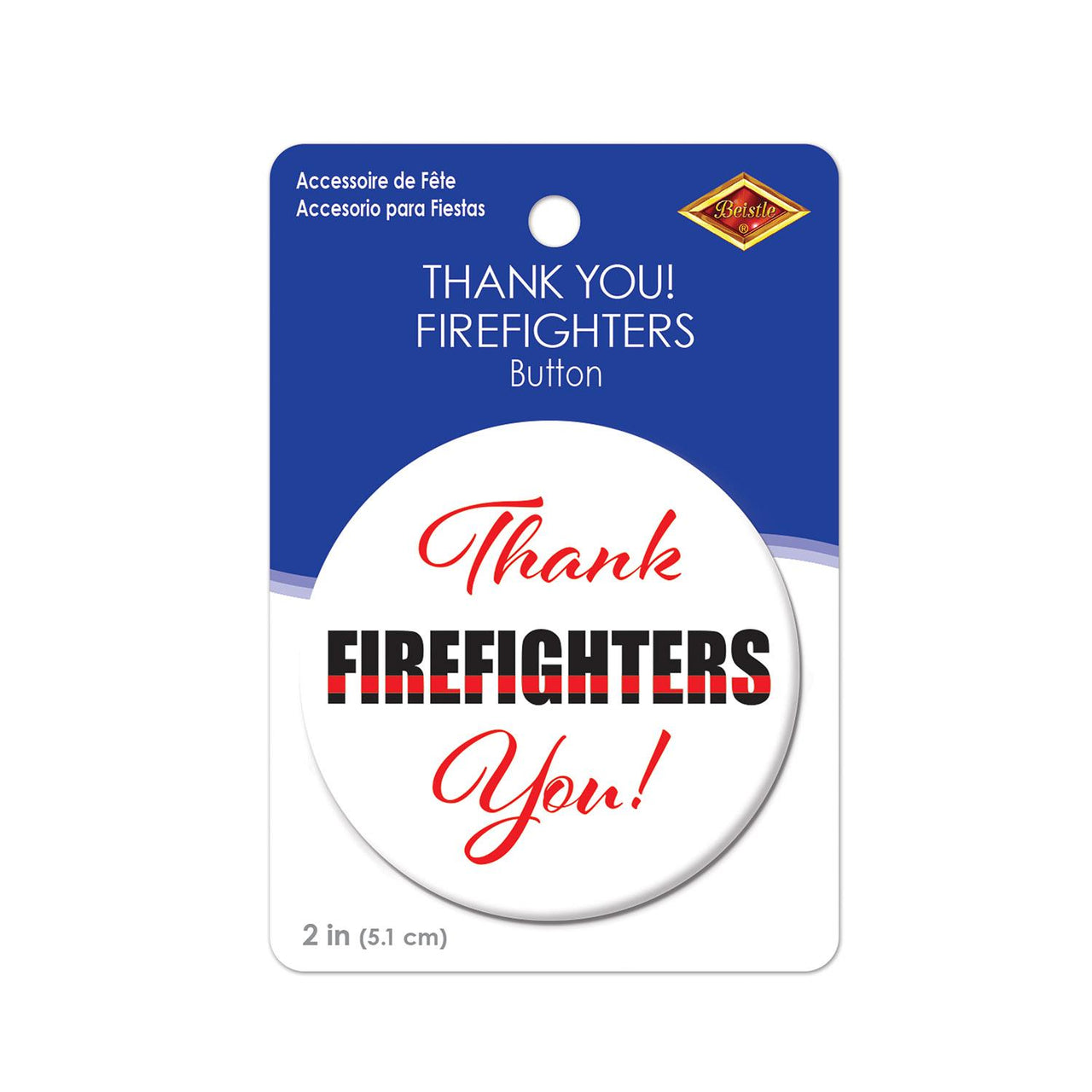 Beistle Thank You! Firefighters Button (Case of 6)
