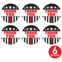 Beistle Thank You Firefighters Button (Case of 6)