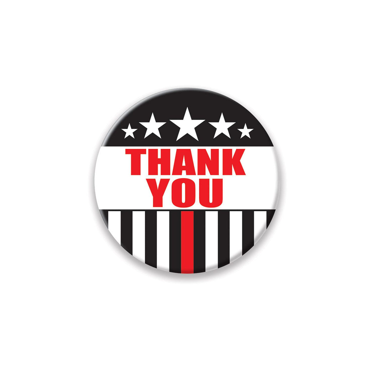 Beistle Thank You Firefighters Button - Stripes and Stars