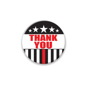 Beistle Thank You Firefighters Button - Stripes and Stars