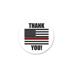 Beistle Thank You! Firefighters Button- Flag