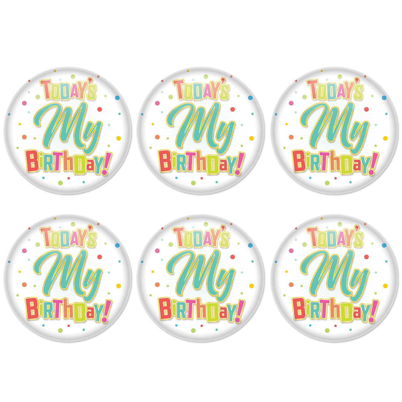 Beistle Today's My Birthday Button (Case of 6)
