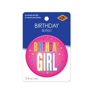 Beistle Birthday Girl Button (Case of 6)