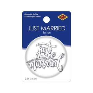 Just Married Button (Case of 6)