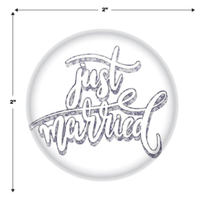 Just Married Button (Case of 6)