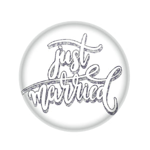 Beistle Just Married Button - White (Case of 6)
