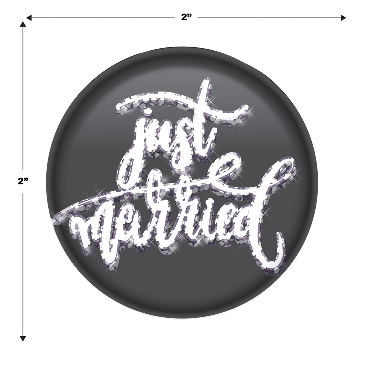 Just Married Button (Case of 6)