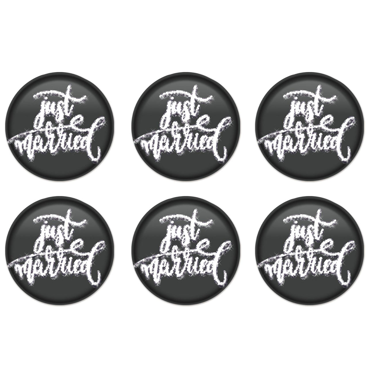 Just Married Button (Case of 6)
