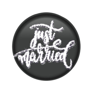 Beistle Just Married Button - Black (Case of 6)