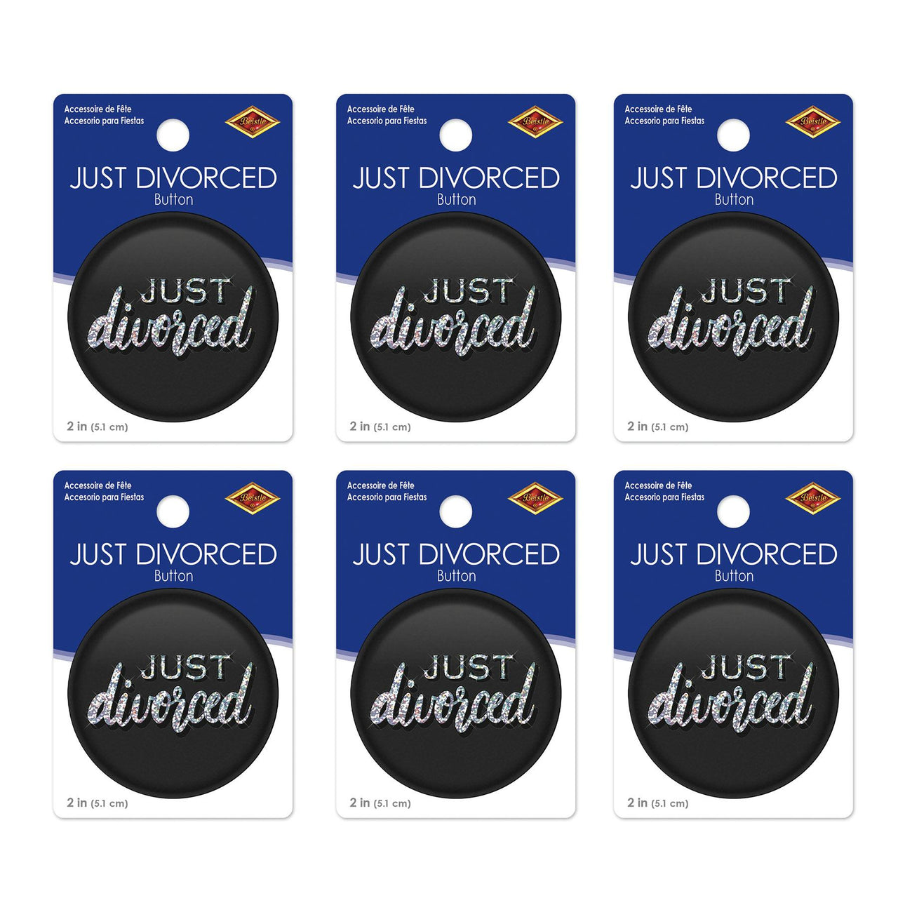 Just Divorced Button (Case of 6)