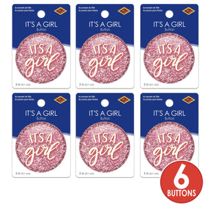 It's A Girl Button (Case of 6)