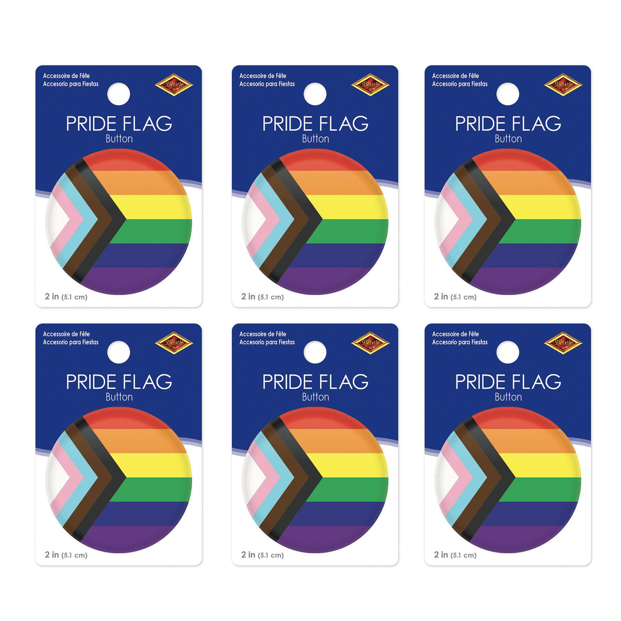 Pride Flag Button (Case of 6)