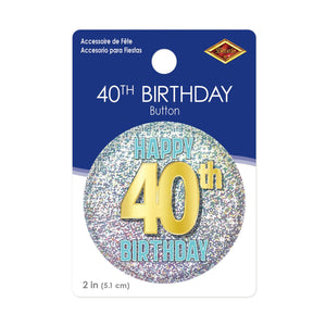 40th Birthday Button (Case of 6)