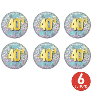 40th Birthday Button (Case of 6)