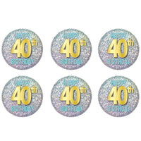 40th Birthday Button (Case of 6)