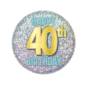 Beistle 40th Birthday Button (Case of 6)