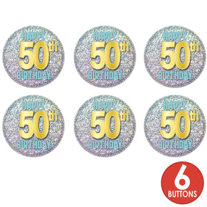50th Birthday Button (Case of 6)